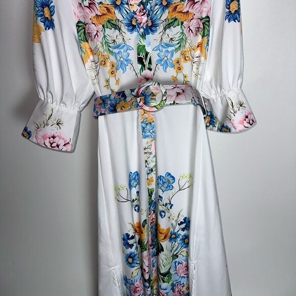 White Floral Maxi Dress - Picture 16 of 16